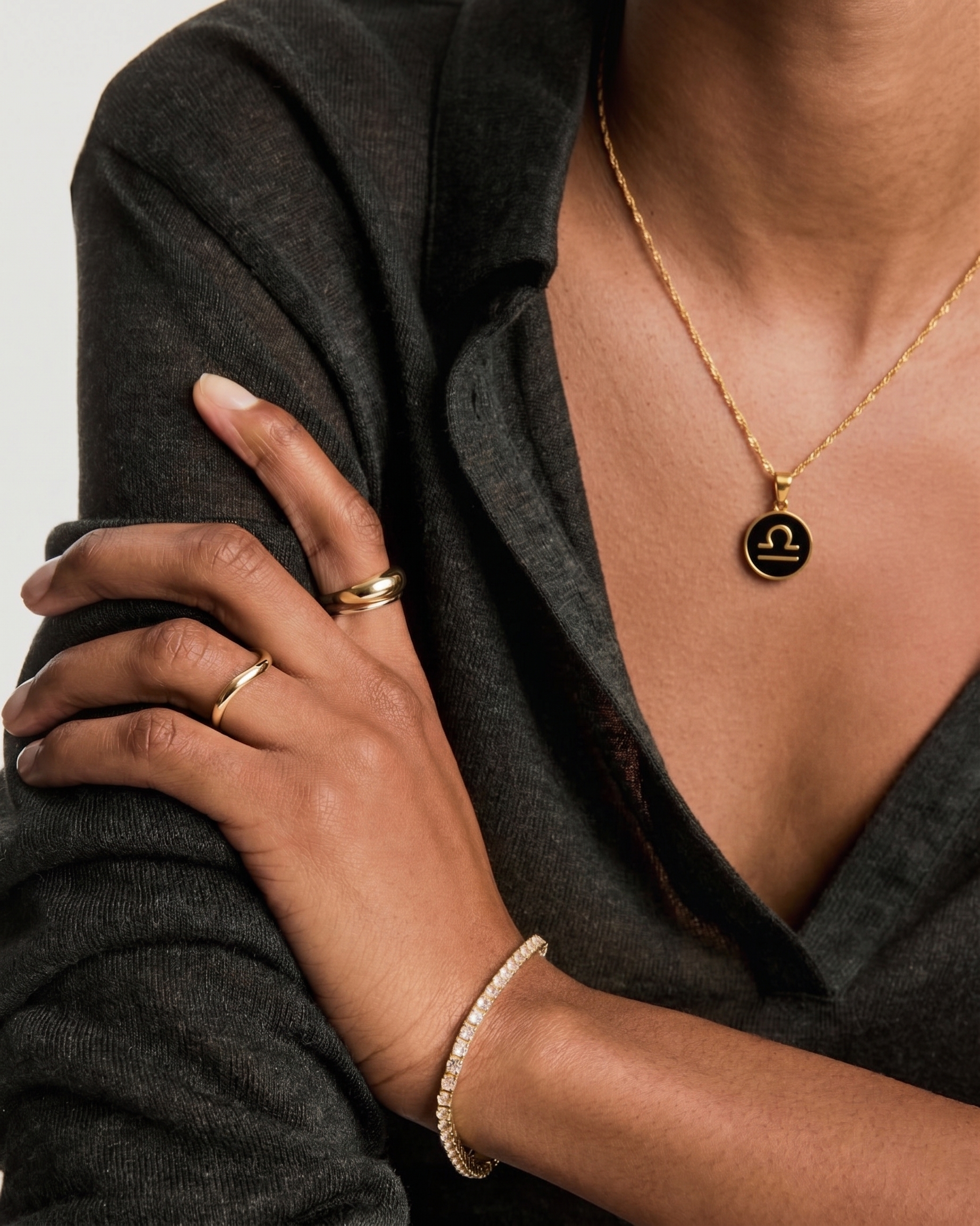The Midnight Zodiac Charm | 18K Gold & Black Enamel Identity Piece