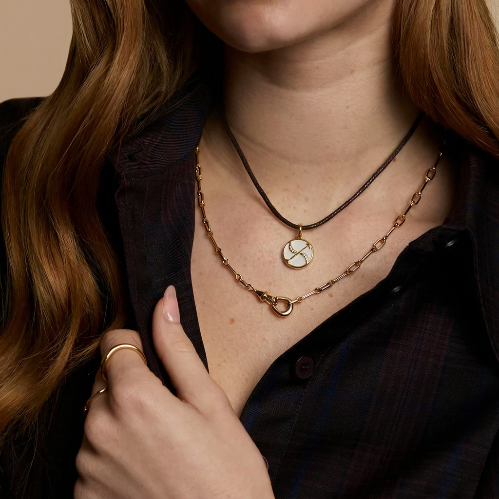The Pave Celestial Coin | 18K Gold & Vibrant Enamel Zodiac Pendant