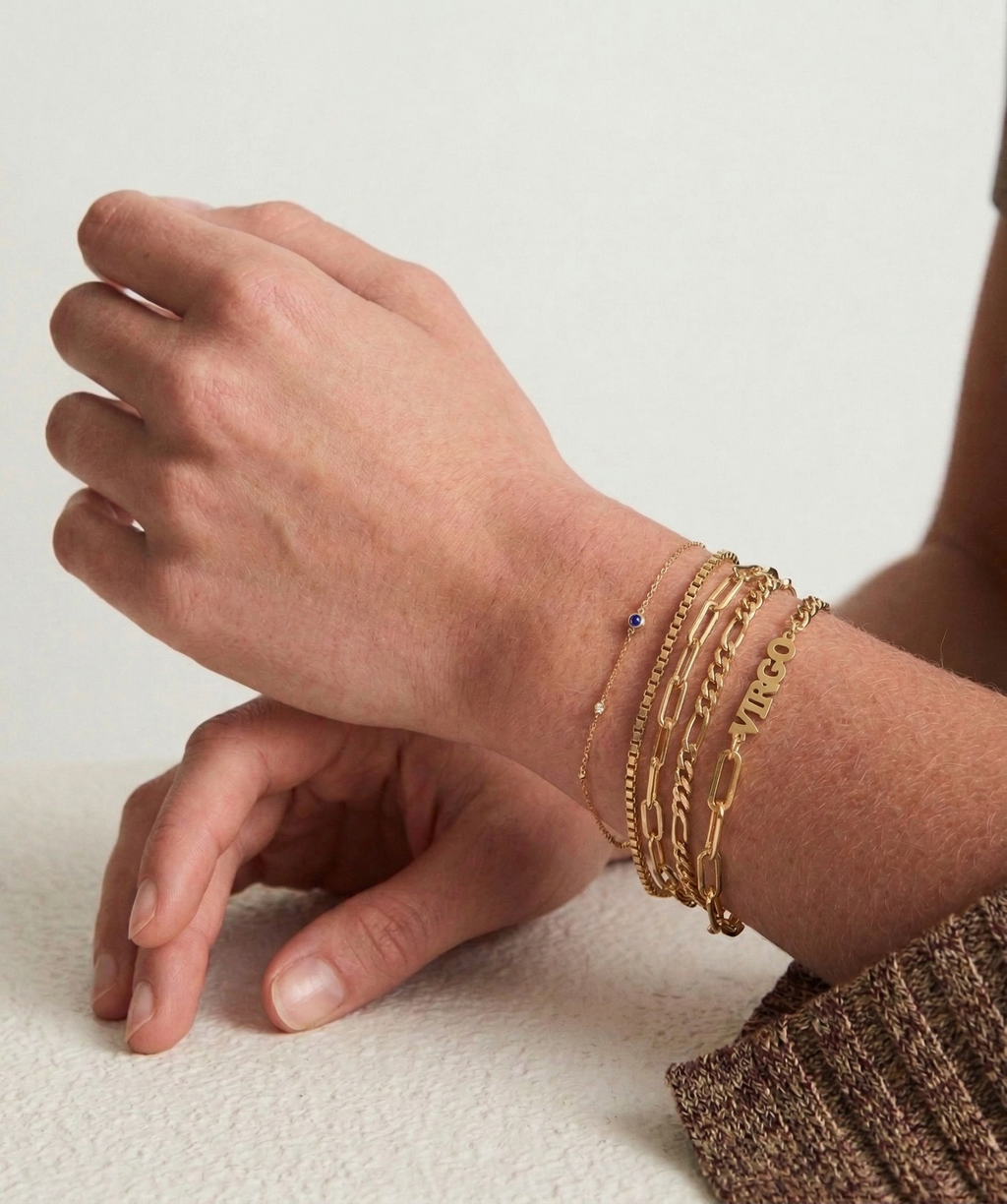 The Custom Zodiac Identity Figaro Chain | 2-in-1 Bracelet & Anklet