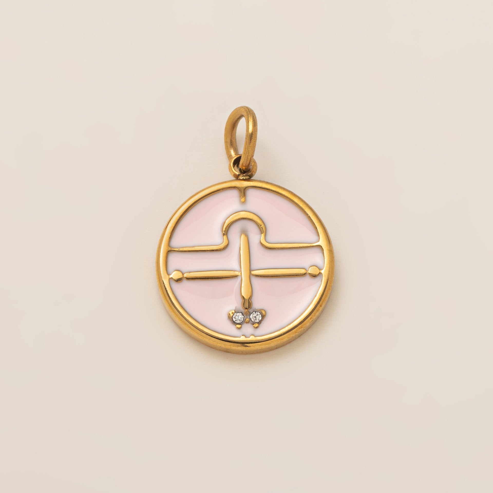 The Pave Celestial Coin | 18K Gold & Vibrant Enamel Zodiac Pendant
