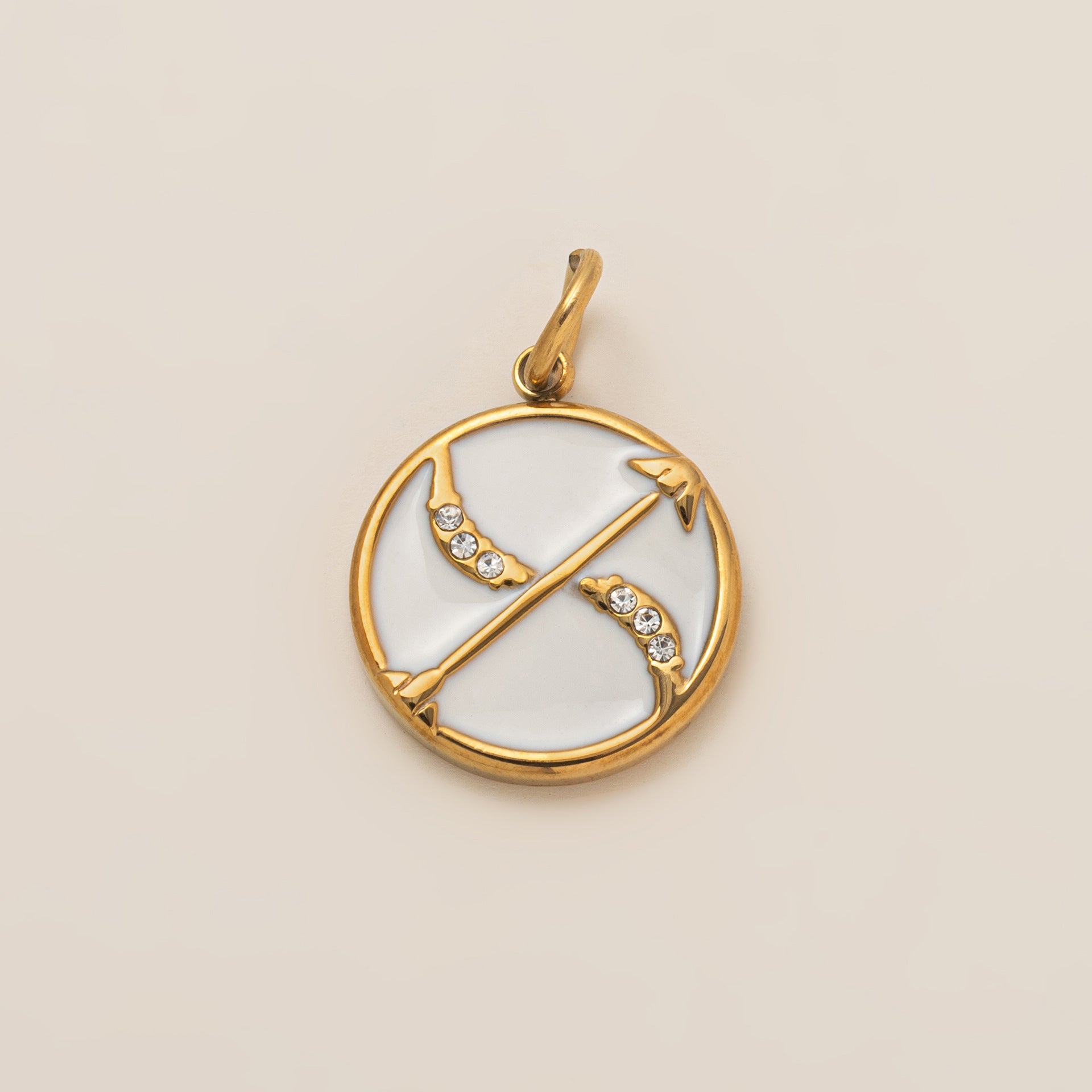 The Pave Celestial Coin | 18K Gold & Vibrant Enamel Zodiac Pendant