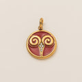 The Pave Celestial Coin | 18K Gold & Vibrant Enamel Zodiac Pendant