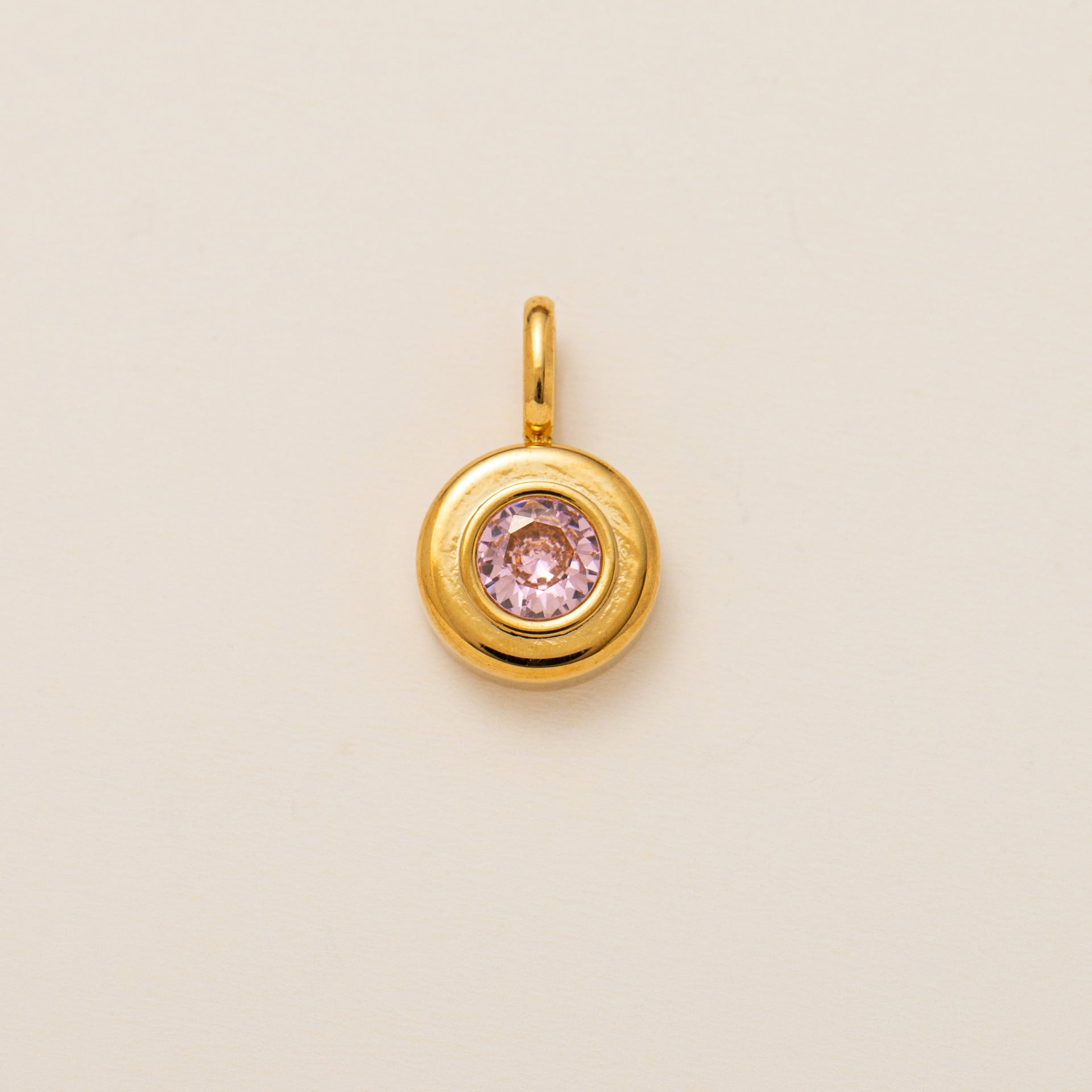 The Aura Prism Birthstone Charm | 18K Gold Plated Faceted Gemstone Pendant