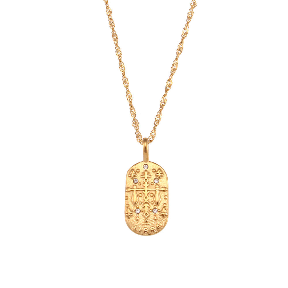 The Celestial Heritage Necklace | Vintage Zodiac Oval Pendant