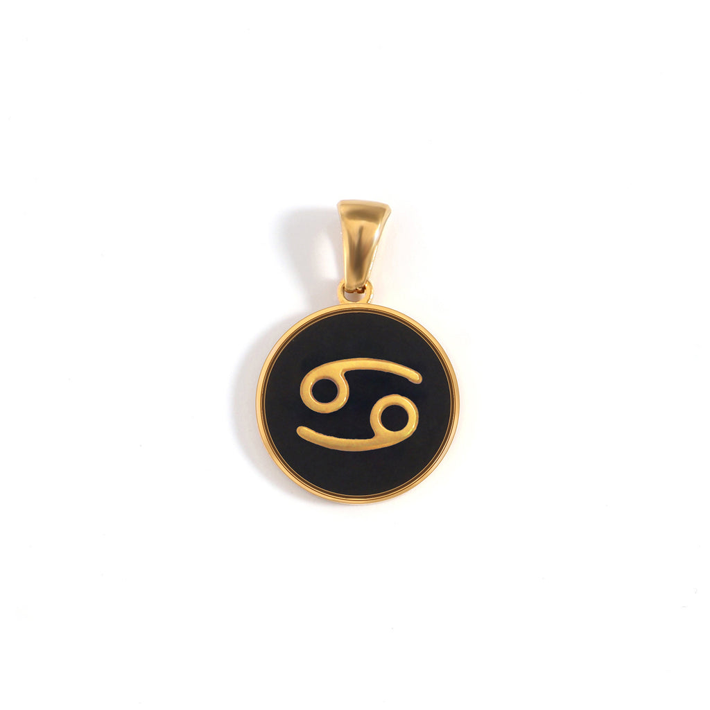 The Midnight Zodiac Charm | 18K Gold & Black Enamel Identity Piece