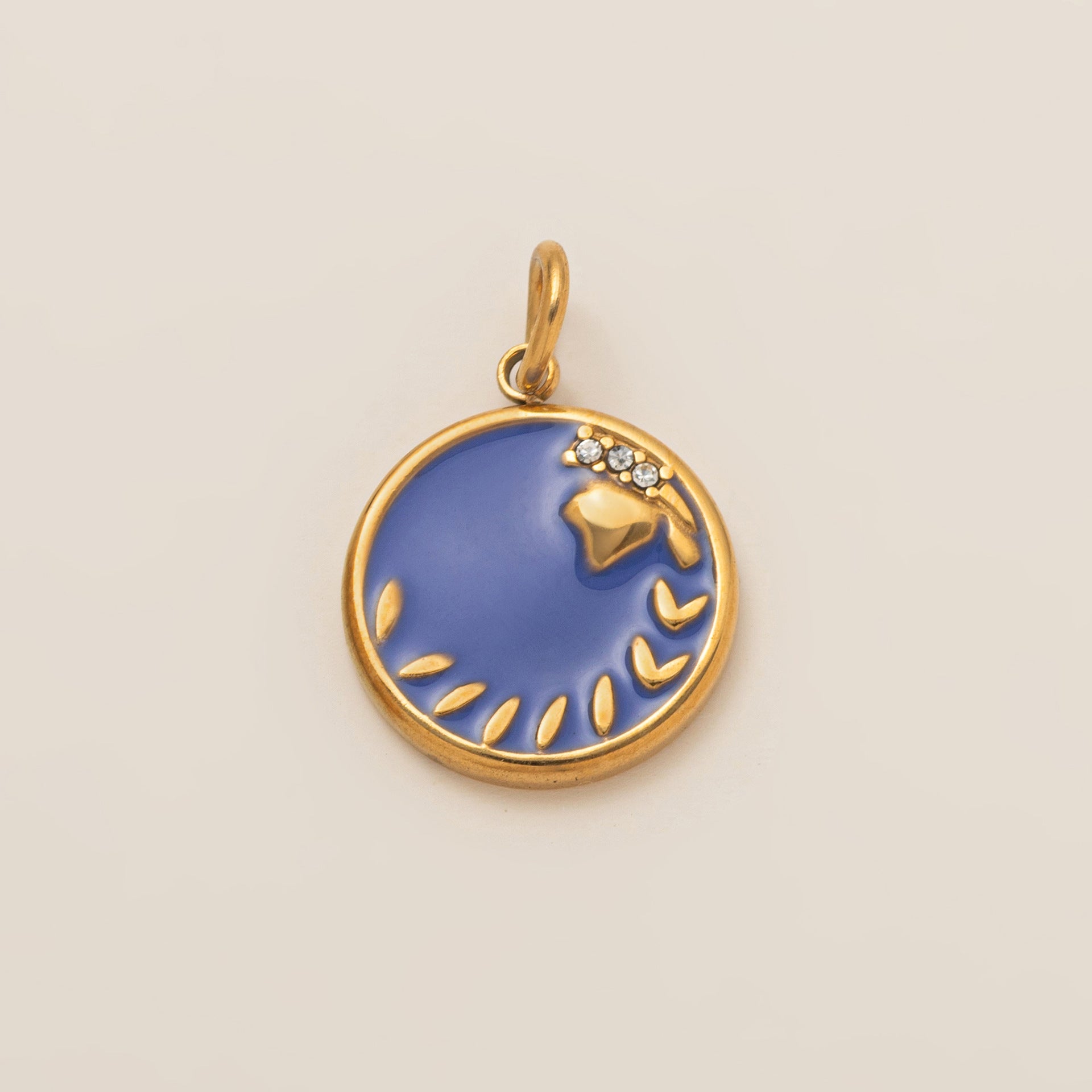 The Pave Celestial Coin | 18K Gold & Vibrant Enamel Zodiac Pendant
