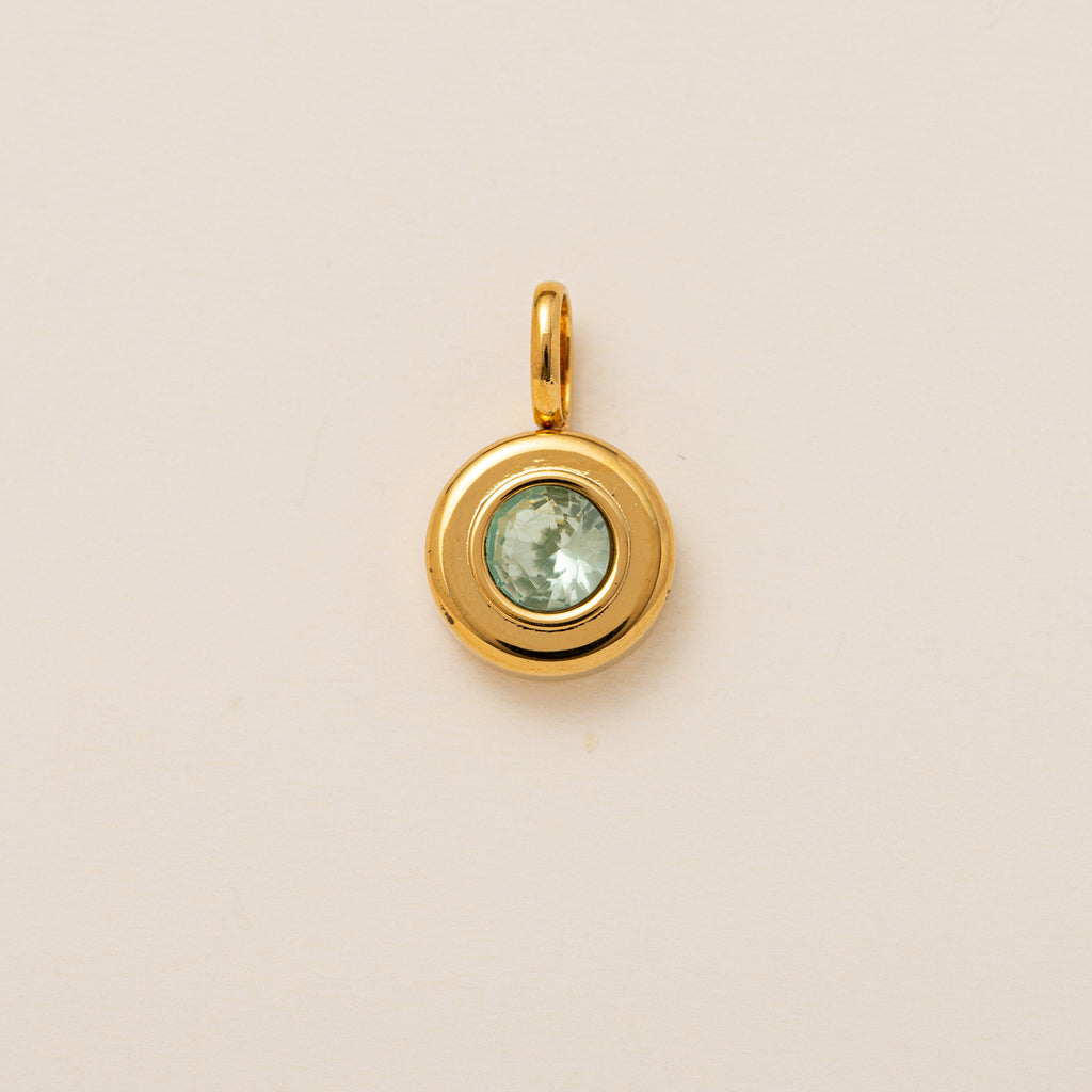 The Aura Prism Birthstone Charm | 18K Gold Plated Faceted Gemstone Pendant