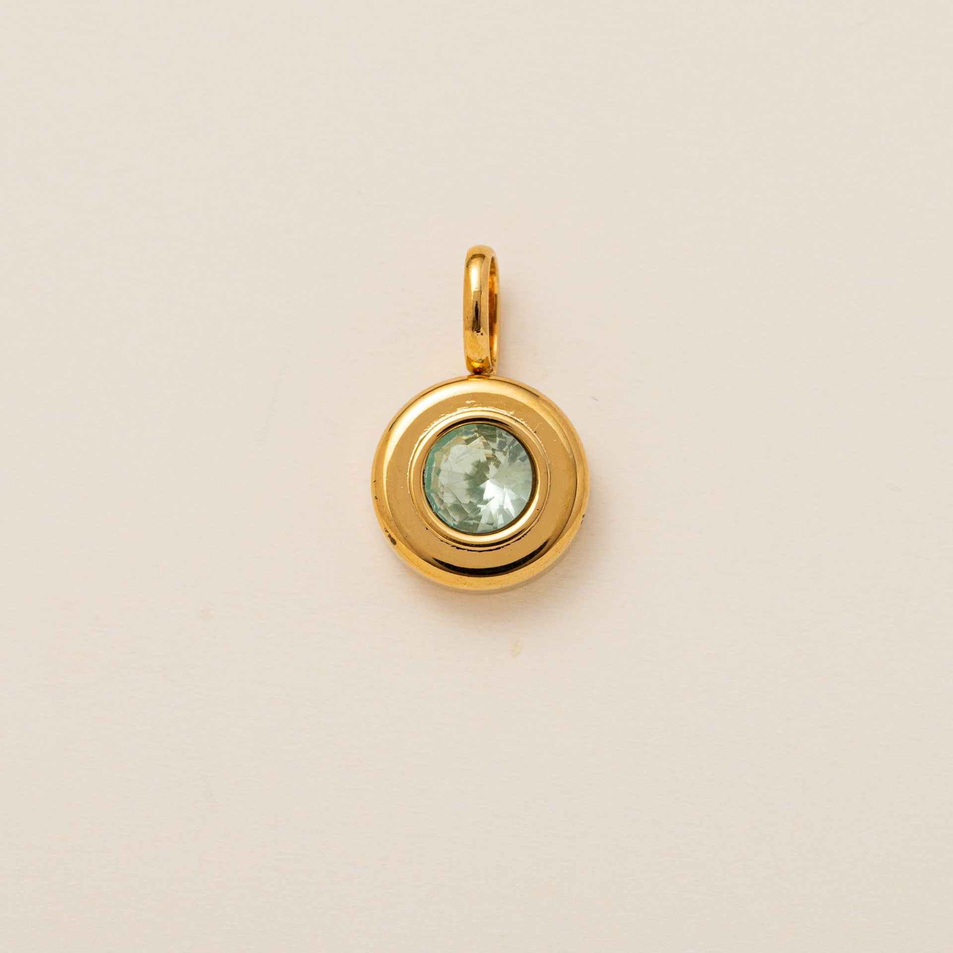 The Aura Prism Birthstone Charm | 18K Gold Plated Faceted Gemstone Pendant