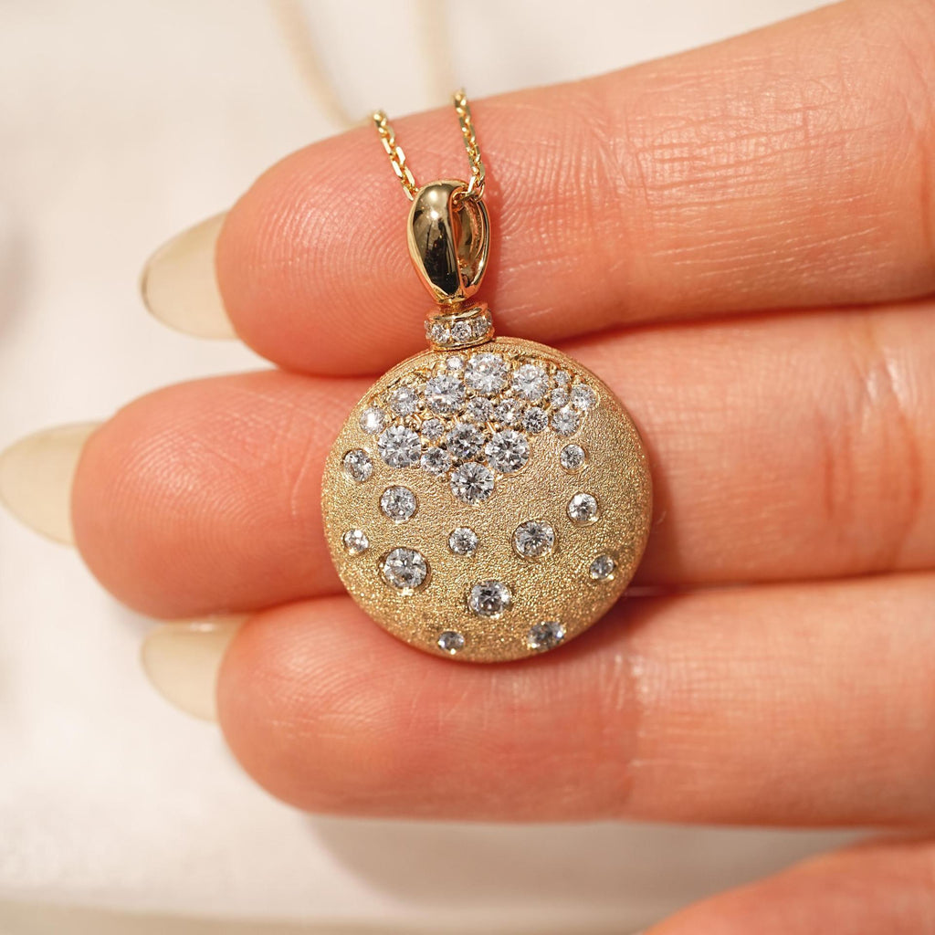 Custom Pet Portrait Locket Necklace | Personalized Moon & Stars Memorial Keepsake Jewelry for Pet Fur or Photo
