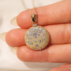 Custom Pet Portrait Locket Necklace | Personalized Moon & Stars Memorial Keepsake Jewelry for Pet Fur or Photo