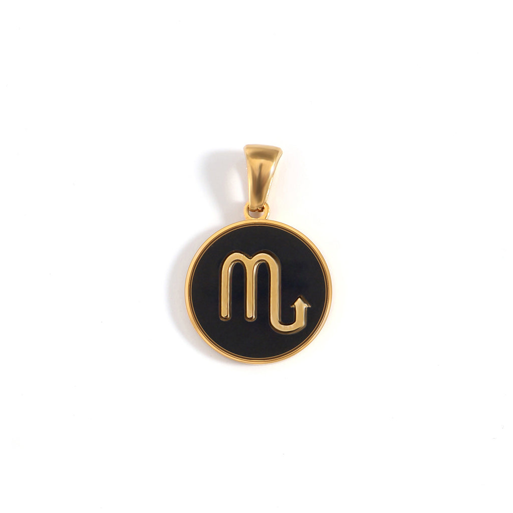 The Midnight Zodiac Charm | 18K Gold & Black Enamel Identity Piece