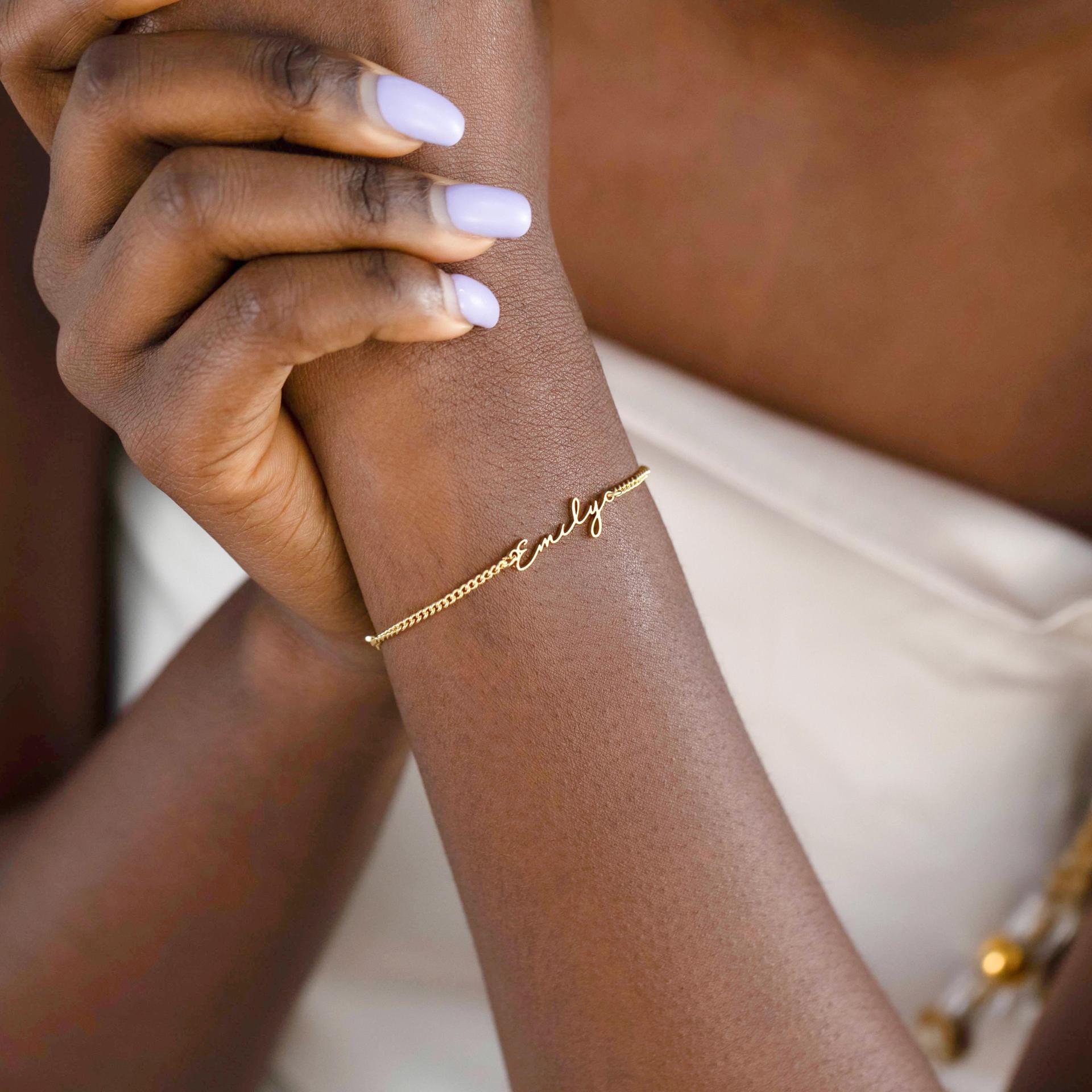 The Aura Script Name Bracelet | 18K Gold Plated Floating Identity Jewelry