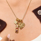 Aura Daisy & Heart Charm Necklace Set - 18K Gold PVD Waterproof