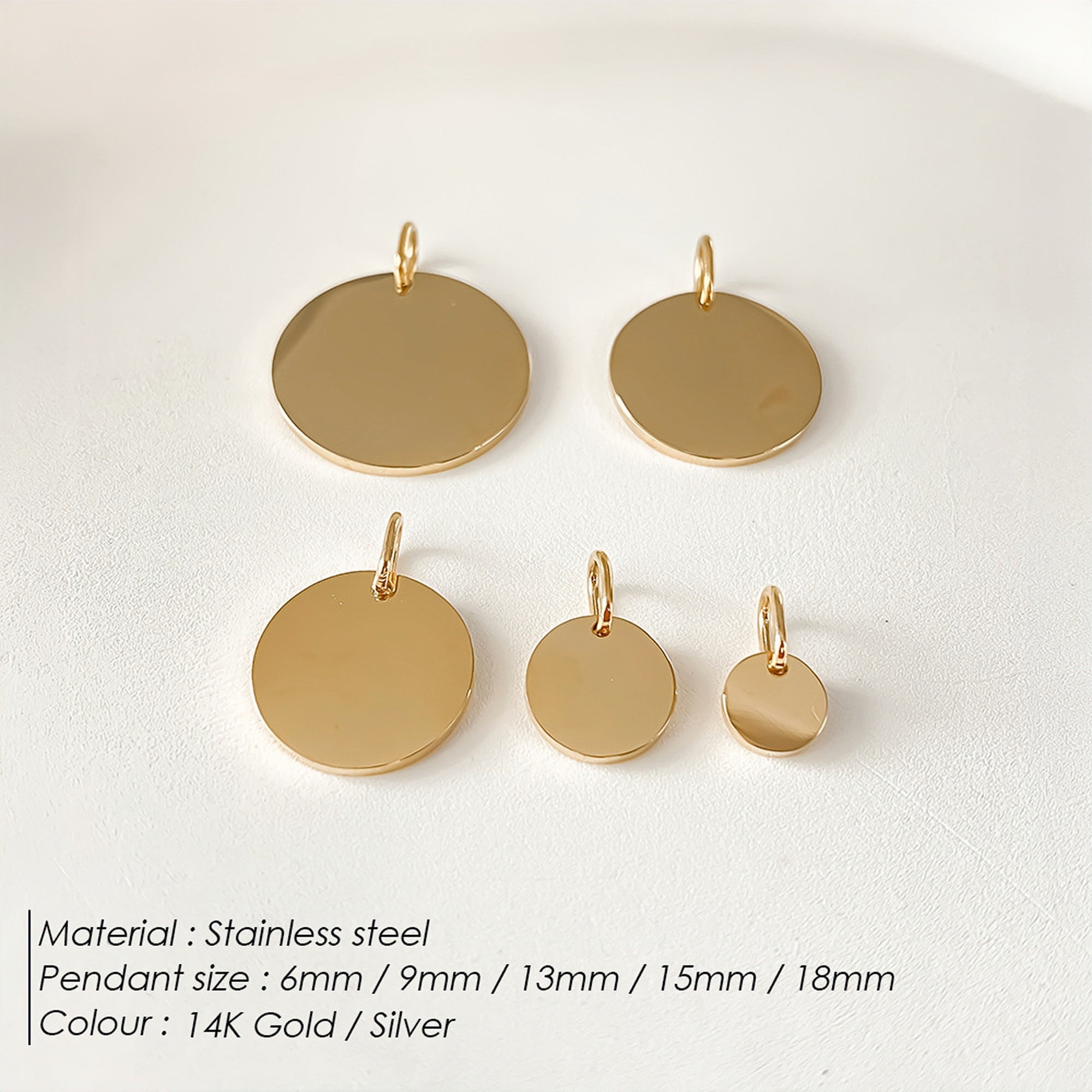 The Signature Disc Charm | Custom Engraved 18K Gold Identity Piece