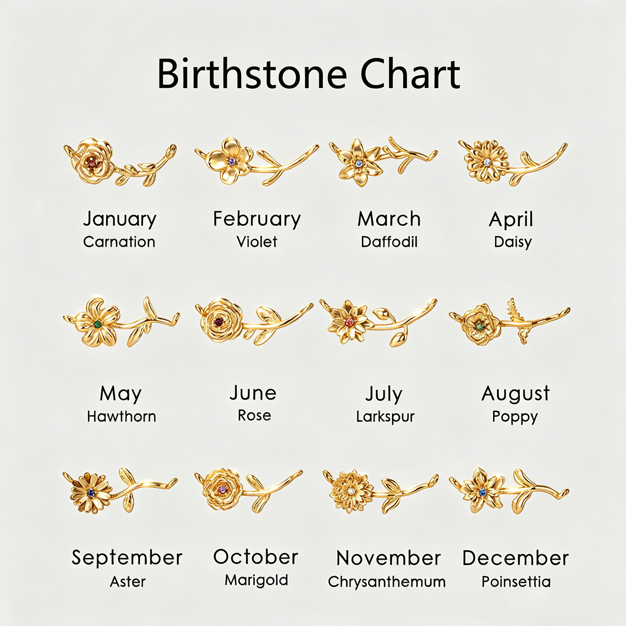 The Fleur Vintage Bar Necklace | 18K Gold Plated Birth Month Flower Piece