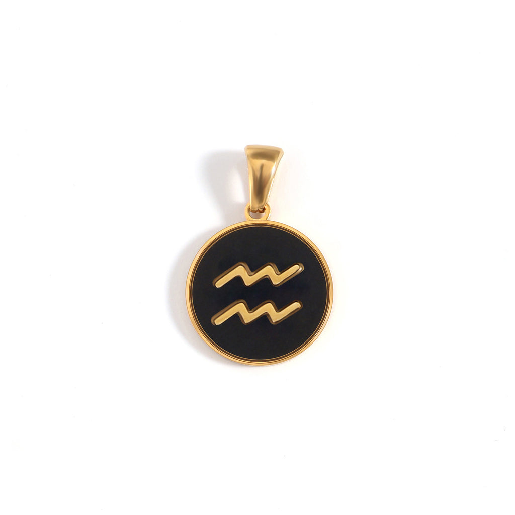 The Midnight Zodiac Charm | 18K Gold & Black Enamel Identity Piece