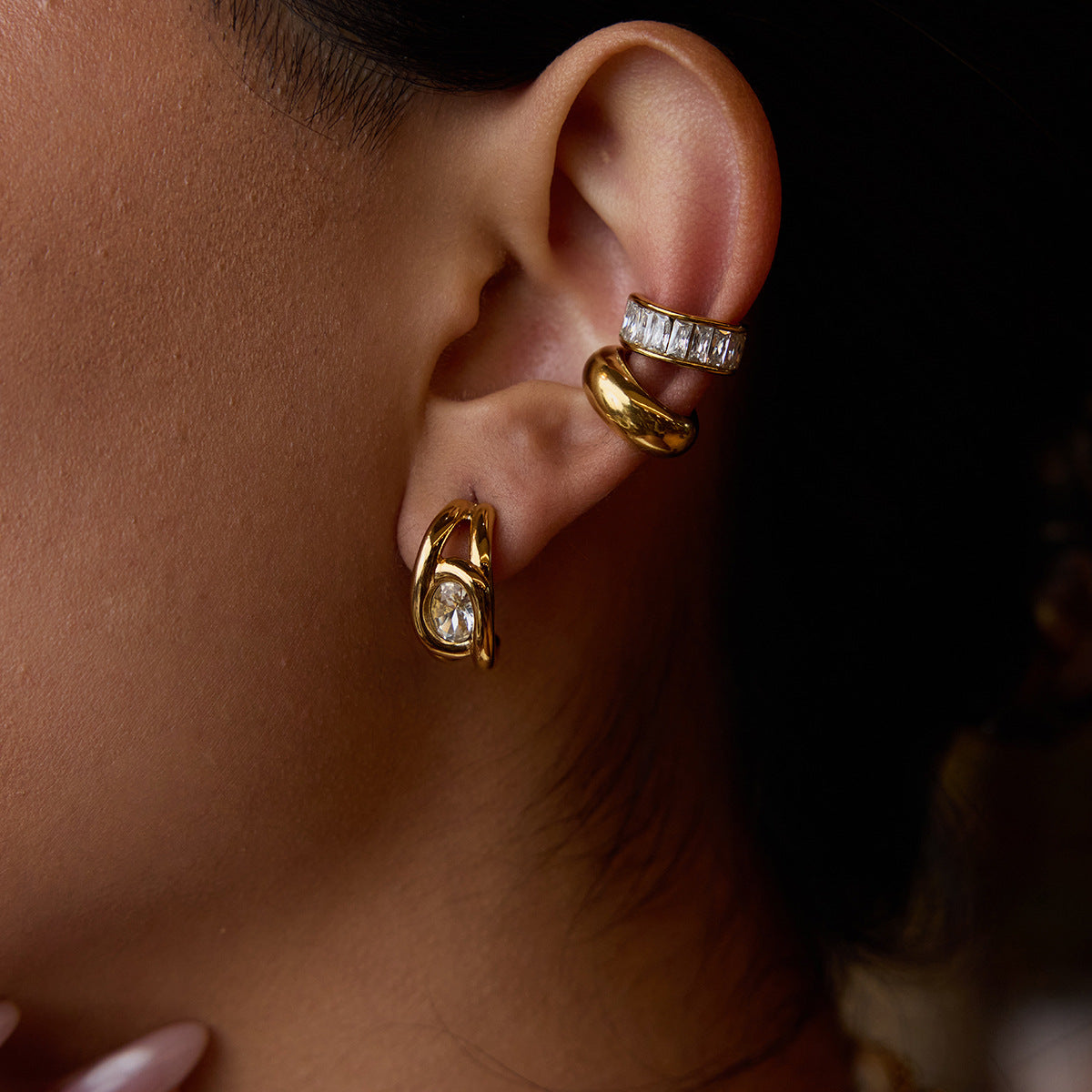 The Celestial Curated Ear Stack | 18K Gold Plated 3-Piece Mix Set