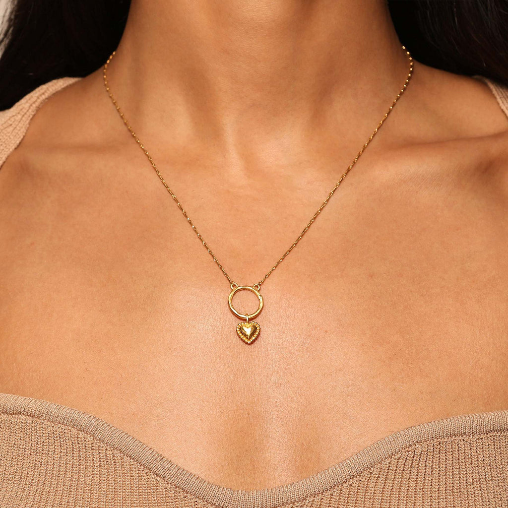 Astar Vintage Grooved Spring Clasp Chain Necklace | 18K Gold Plated Waterproof DIY Charm Holder Choker
