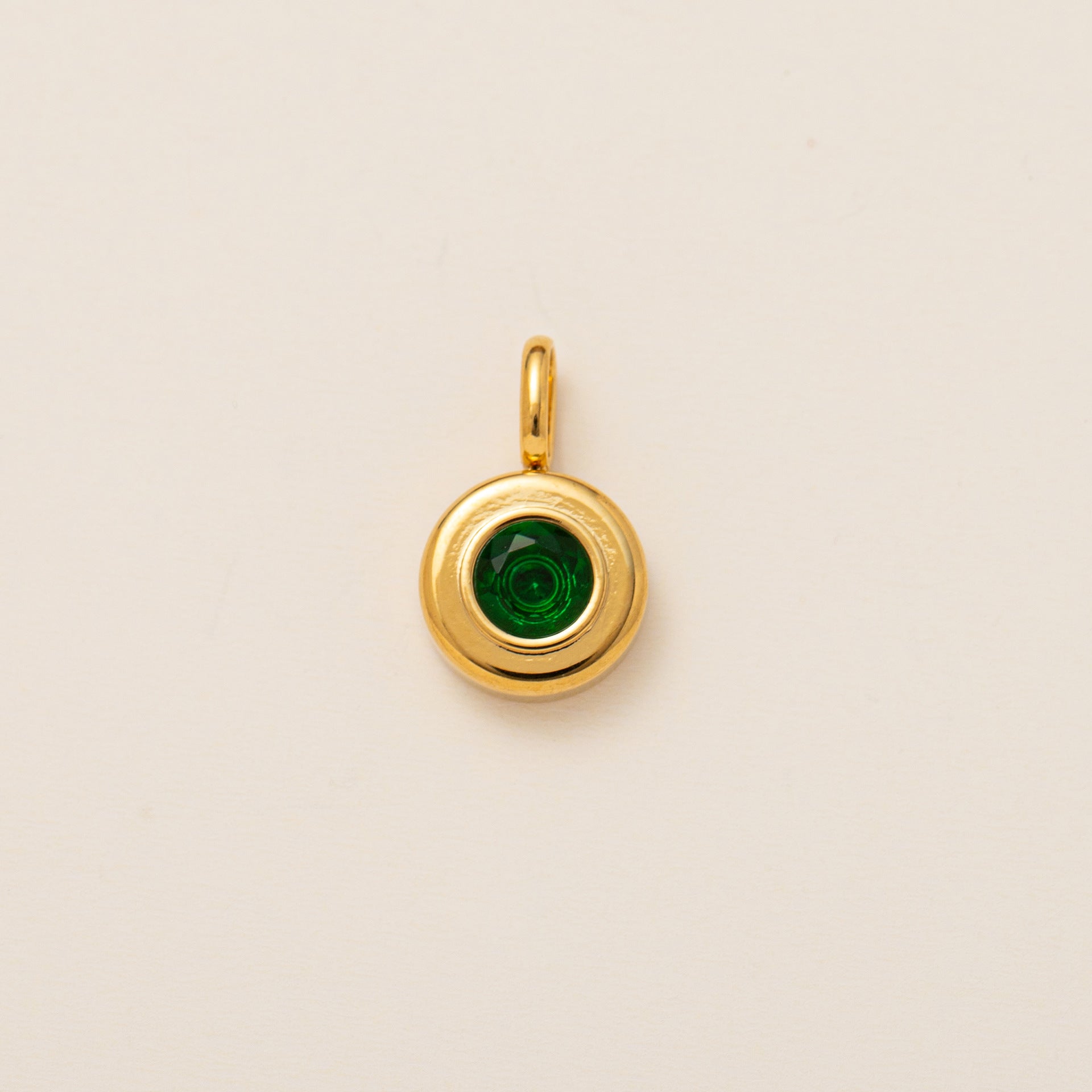 The Aura Prism Birthstone Charm | 18K Gold Plated Faceted Gemstone Pendant