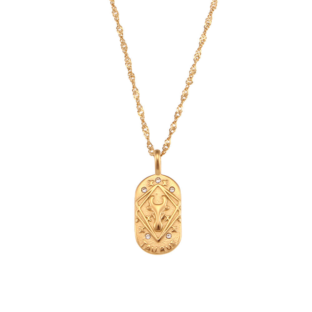 The Celestial Heritage Necklace | Vintage Zodiac Oval Pendant
