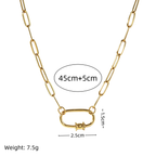 Astra Sunburst Carabiner Paperclip Chain Necklace | 18K Gold Plated Waterproof DIY Charm Holder Choker