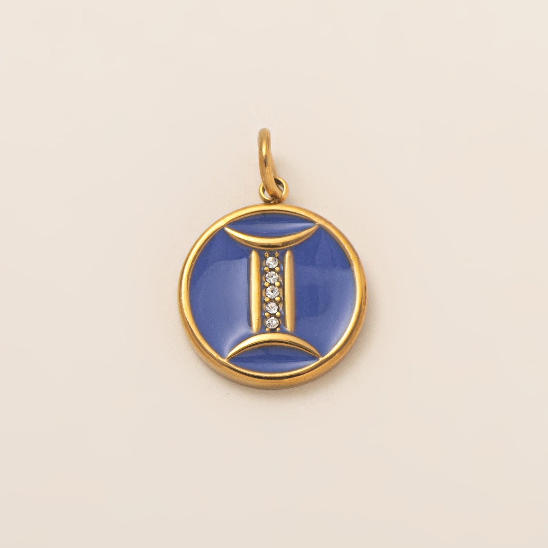 The Pave Celestial Coin | 18K Gold & Vibrant Enamel Zodiac Pendant
