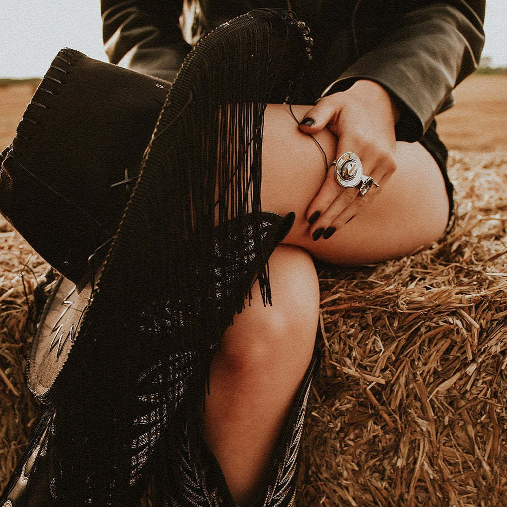 The Midnight Outlaw Ring Set | Vintage Gothic 18K Gold Plated Cowboy Hat & Horseshoe Statement Rings