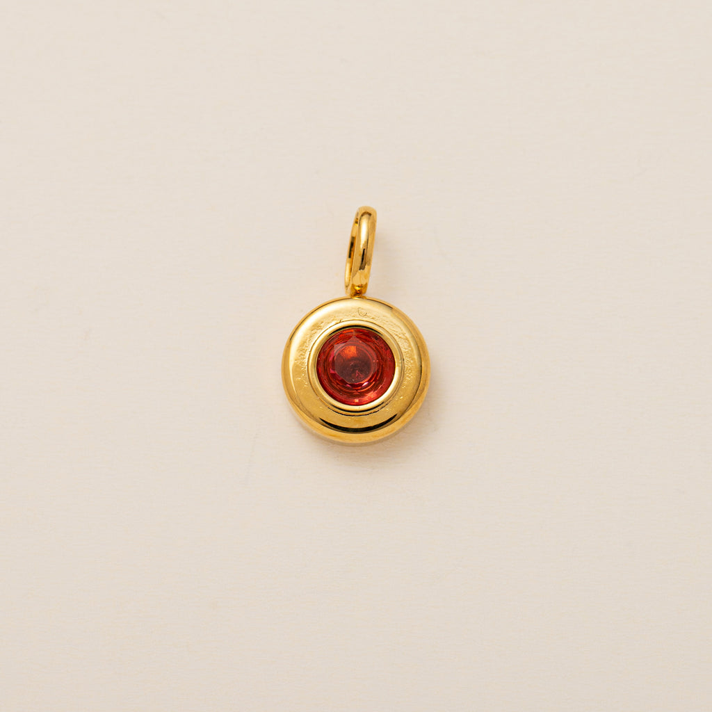 The Aura Prism Birthstone Charm | 18K Gold Plated Faceted Gemstone Pendant