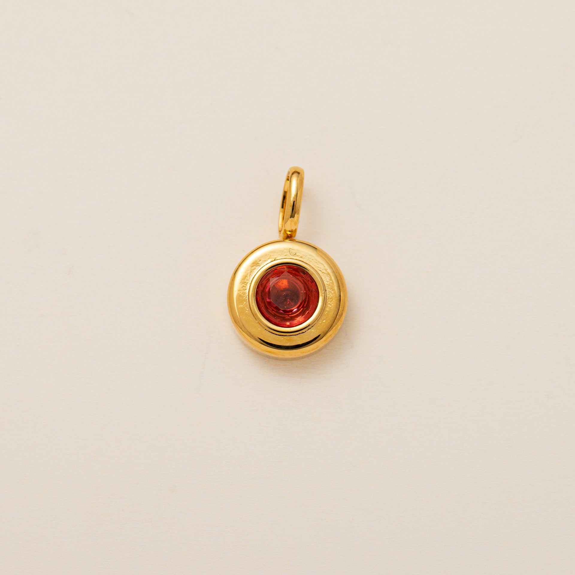The Aura Prism Birthstone Charm | 18K Gold Plated Faceted Gemstone Pendant