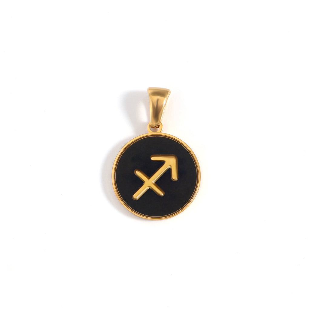 The Midnight Zodiac Charm | 18K Gold & Black Enamel Identity Piece