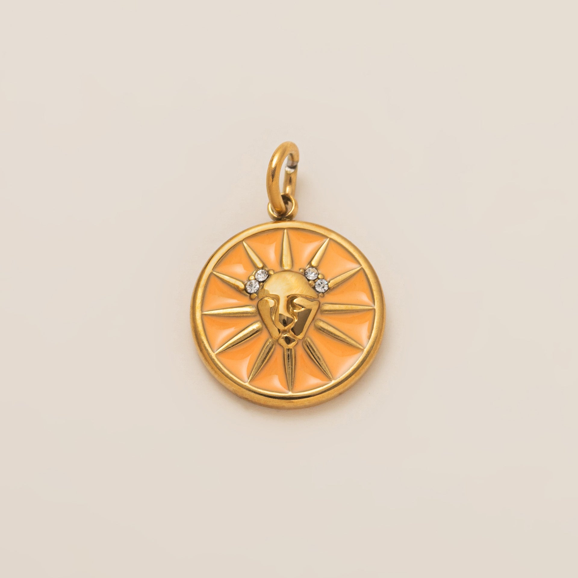 The Pave Celestial Coin | 18K Gold & Vibrant Enamel Zodiac Pendant
