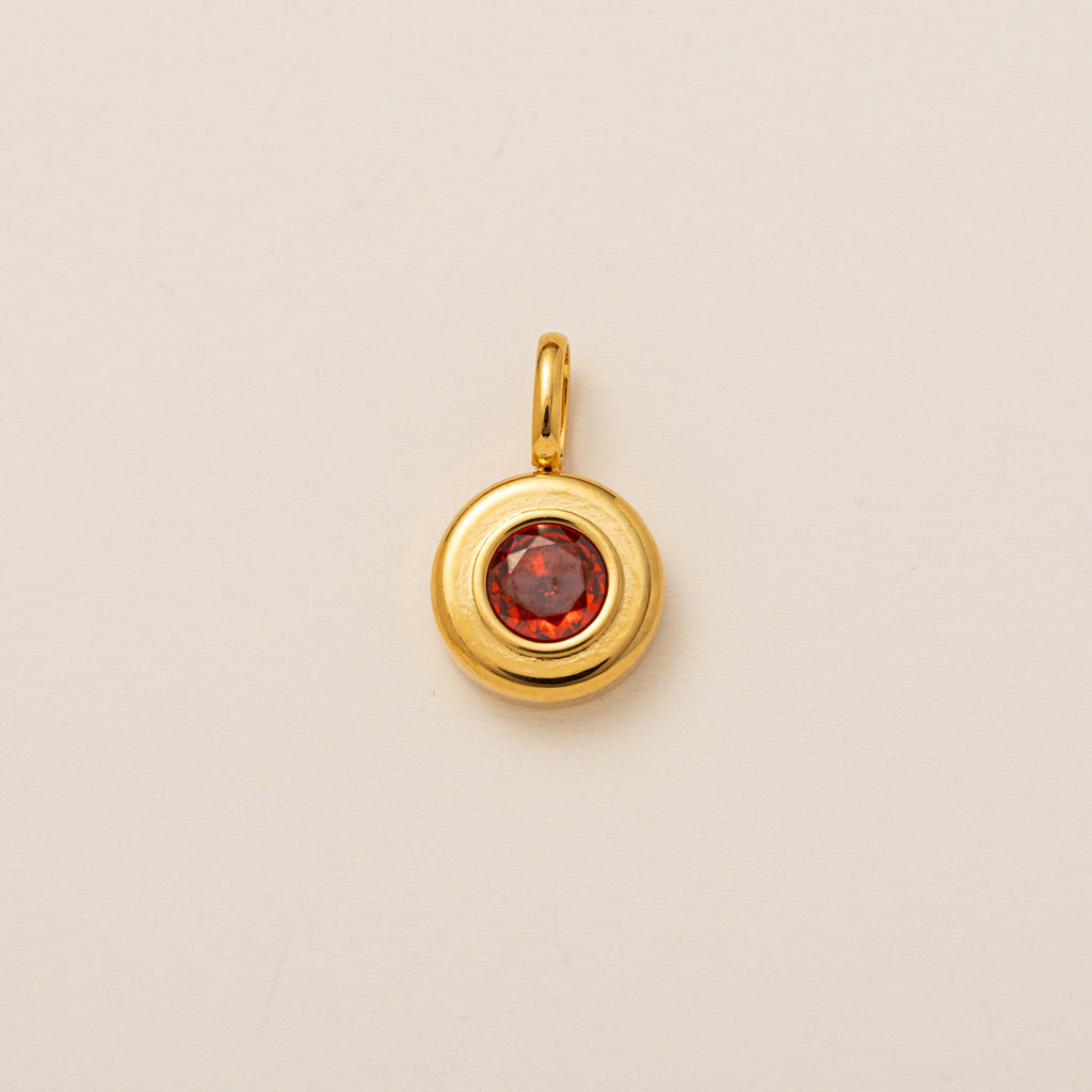 The Aura Prism Birthstone Charm | 18K Gold Plated Faceted Gemstone Pendant