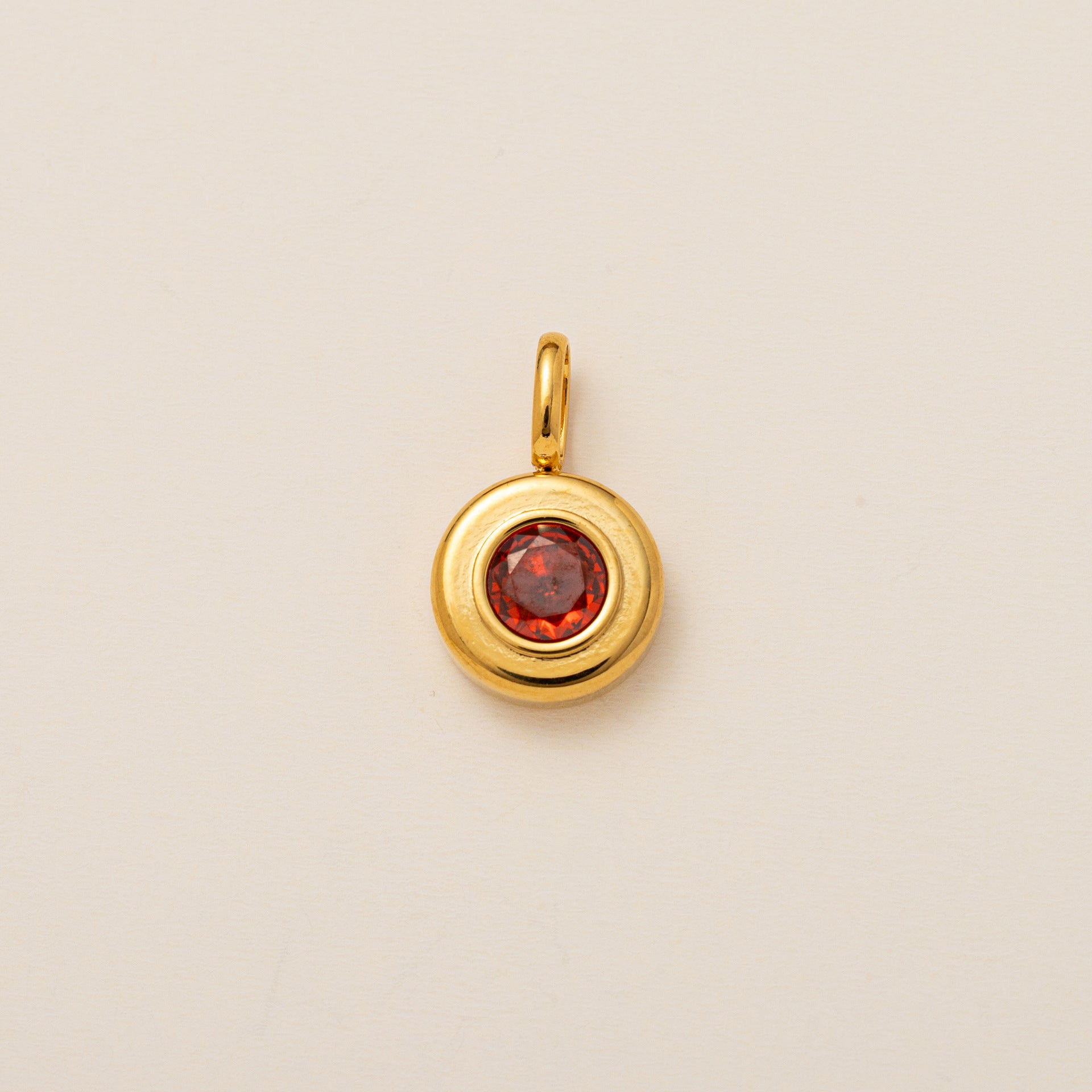 The Aura Prism Birthstone Charm | 18K Gold Plated Faceted Gemstone Pendant