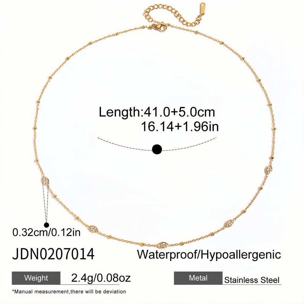 Astra Marquis Cubic Zirconia Layering Chain Necklace - 18K Gold Plated