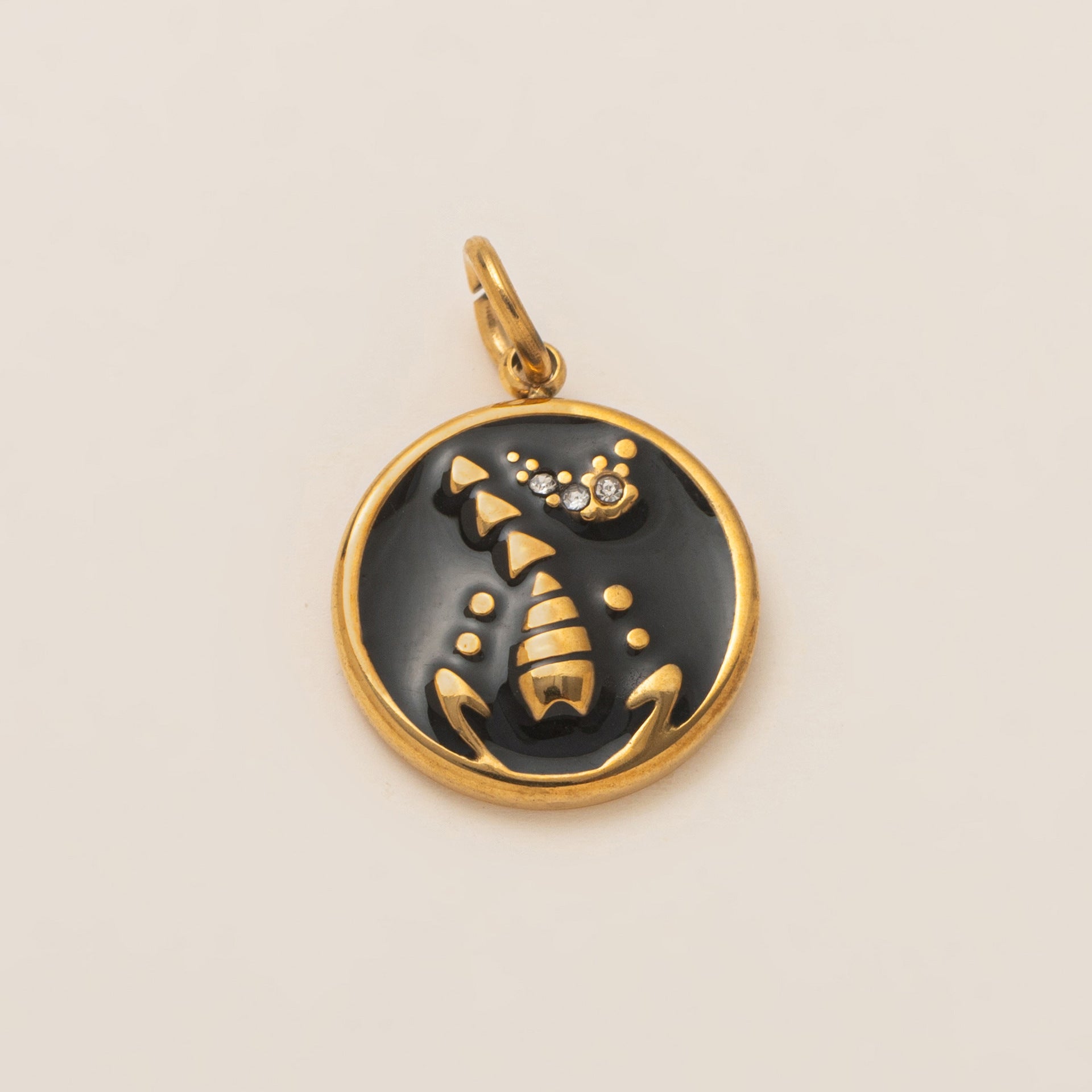 The Pave Celestial Coin | 18K Gold & Vibrant Enamel Zodiac Pendant