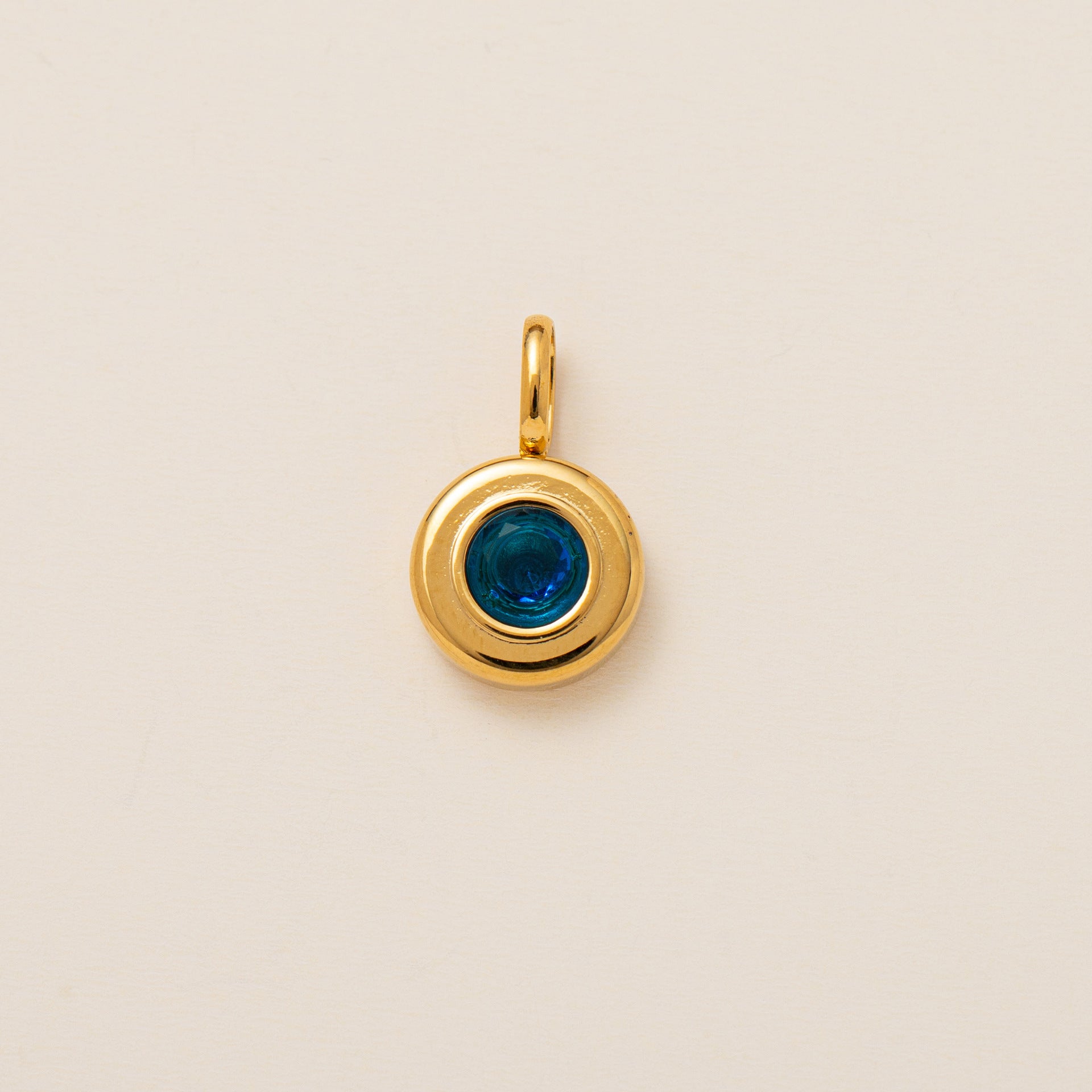 The Aura Prism Birthstone Charm | 18K Gold Plated Faceted Gemstone Pendant