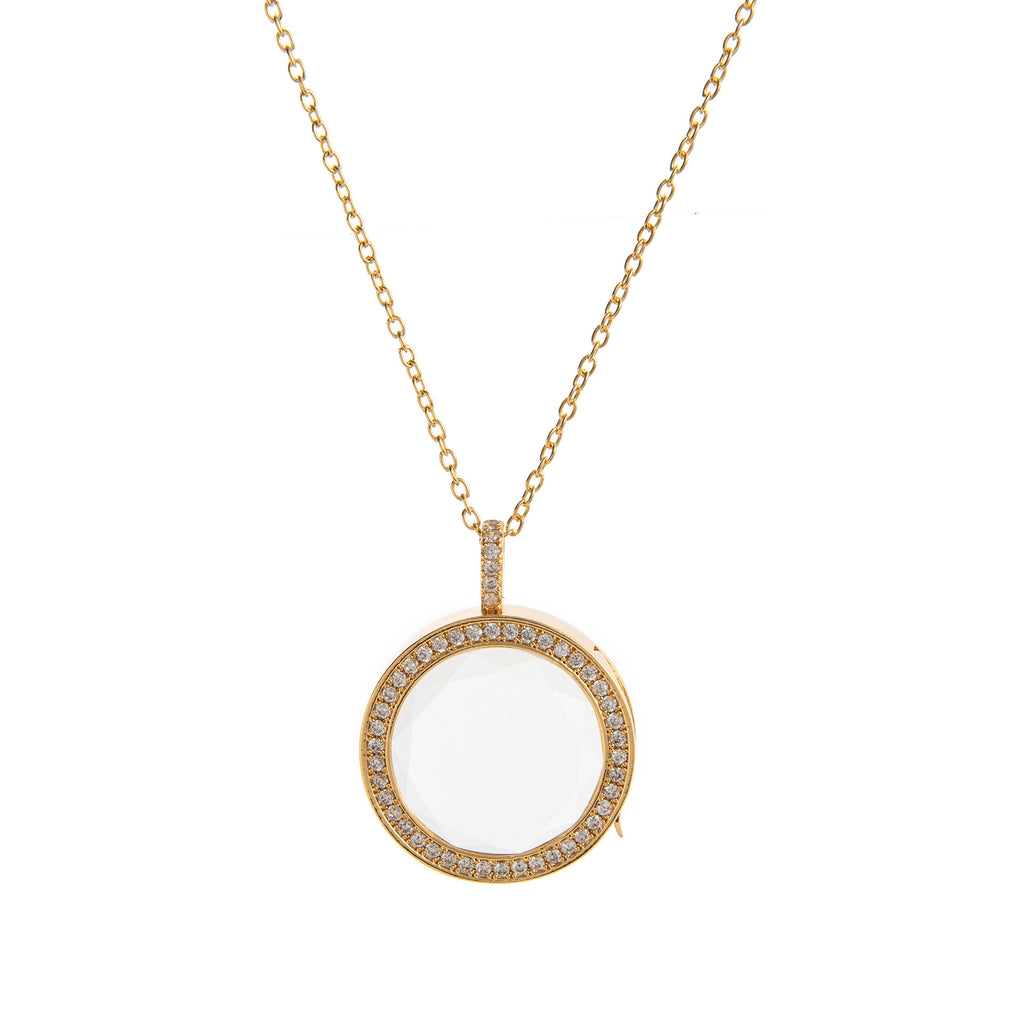 The Memory Vault Openable Locket | 18K Gold Plated Clear Fillable Necklace