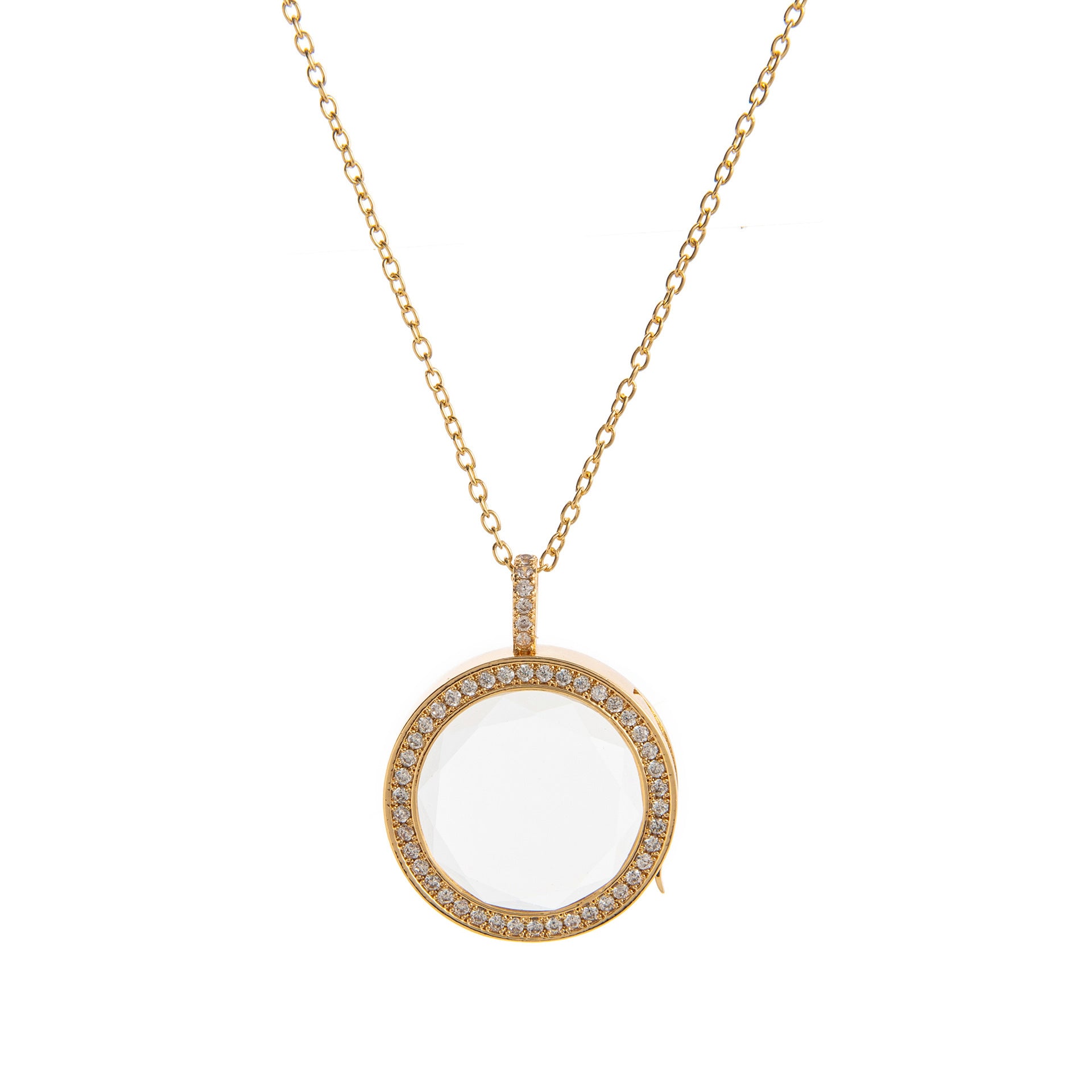 The Memory Vault Openable Locket | 18K Gold Plated Clear Fillable Necklace