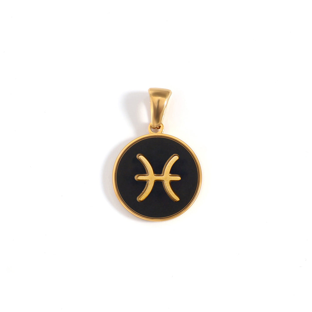 The Midnight Zodiac Charm | 18K Gold & Black Enamel Identity Piece