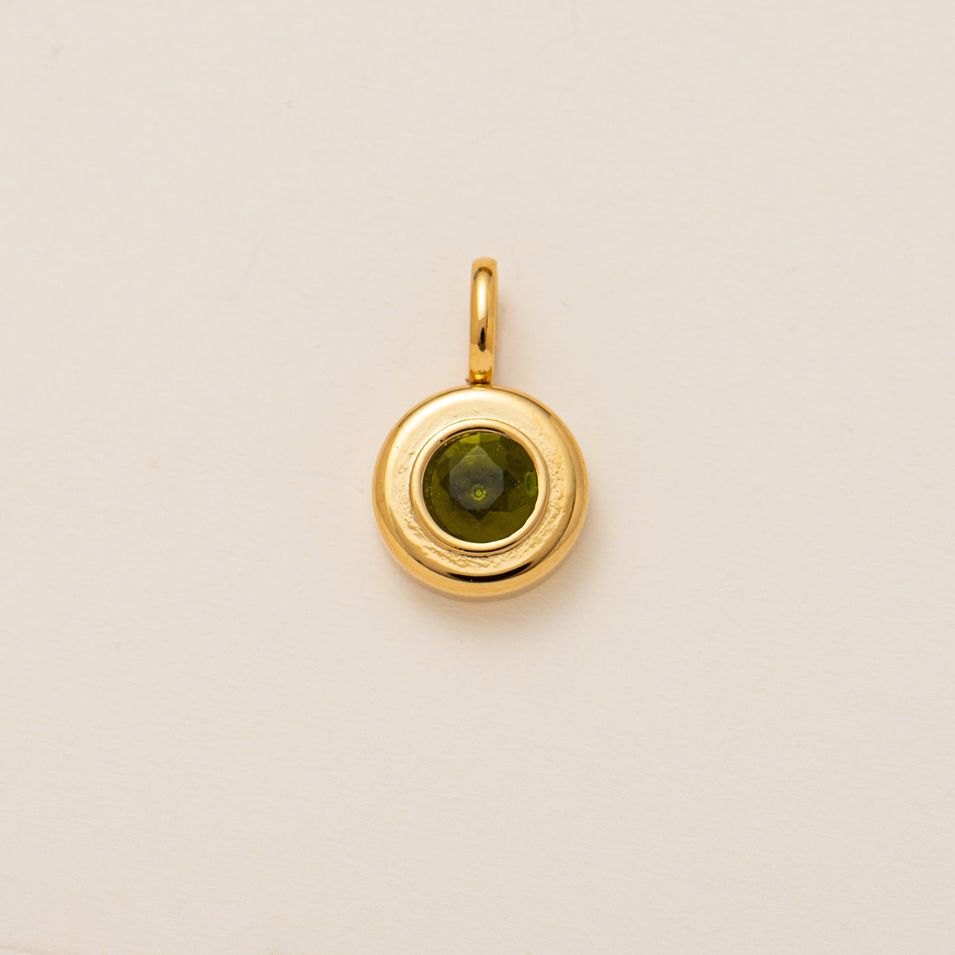 The Aura Prism Birthstone Charm | 18K Gold Plated Faceted Gemstone Pendant