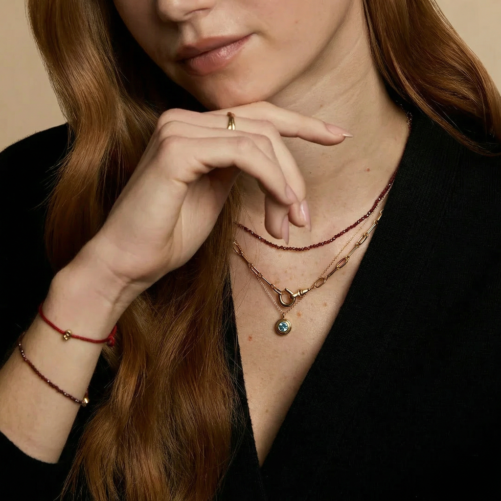 The Aura Prism Birthstone Charm | 18K Gold Plated Faceted Gemstone Pendant