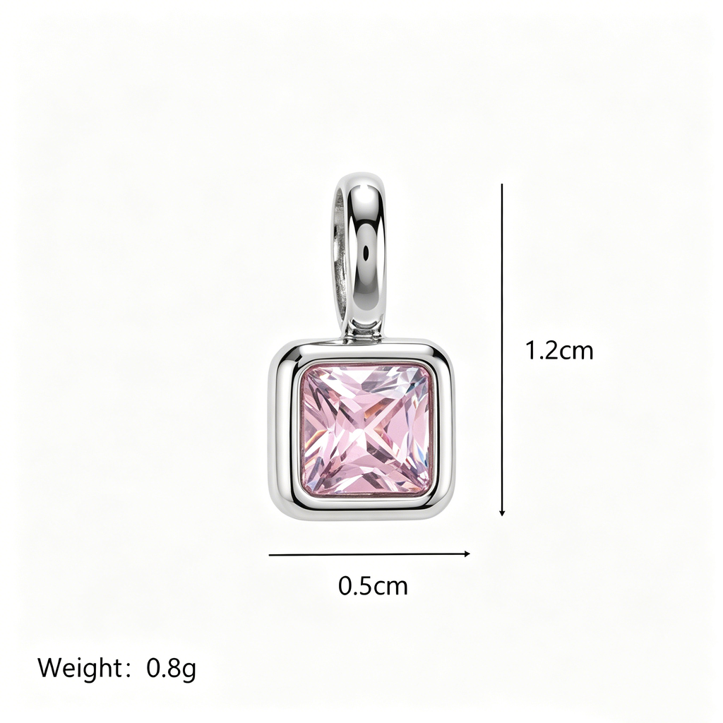 The Eternal Birthstone Charm | High-Gloss Gold & Zircon Identity Piece
