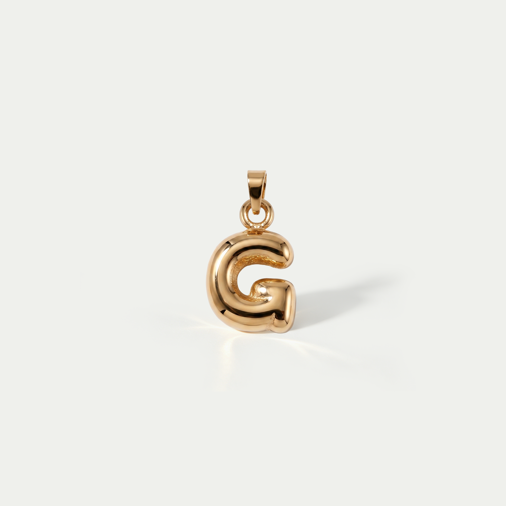 The 3D Bubble Initial Charm | High-Gloss 18K Gold Plated Letter