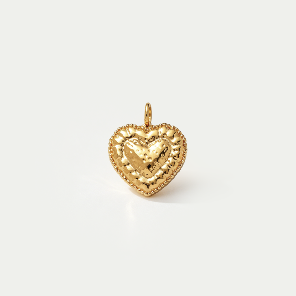 The Baroque Hammered Heart Charm