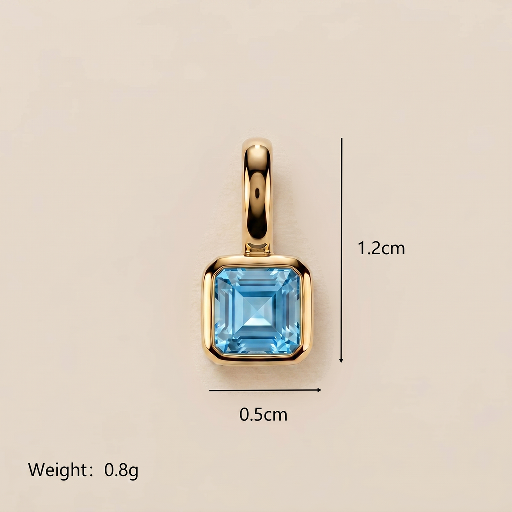 The Eternal Birthstone Charm | High-Gloss Gold & Zircon Identity Piece