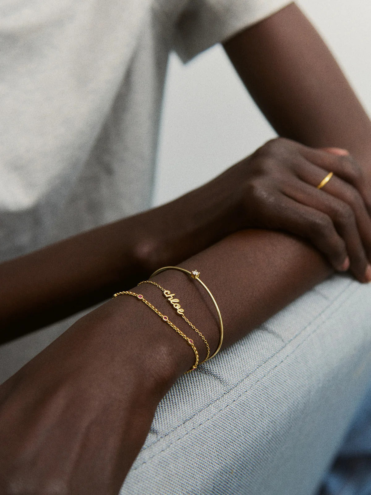 The Aura Script Name Bracelet | 18K Gold Plated Floating Identity Jewelry