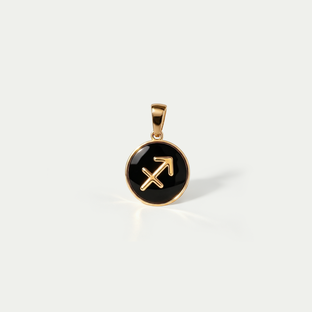 The Midnight Zodiac Charm | 18K Gold & Black Enamel Identity Piece