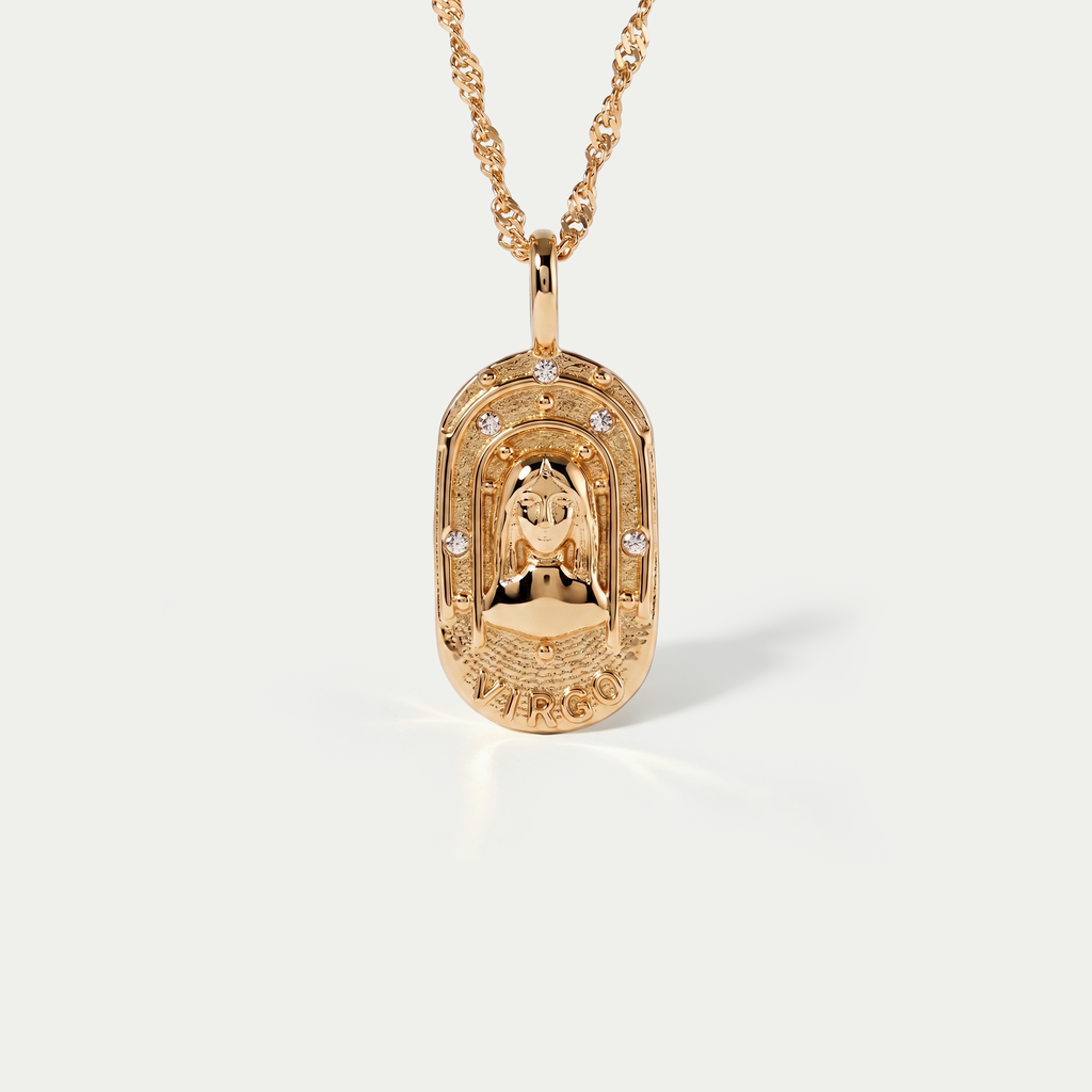 The Celestial Heritage Necklace | Vintage Zodiac Oval Pendant