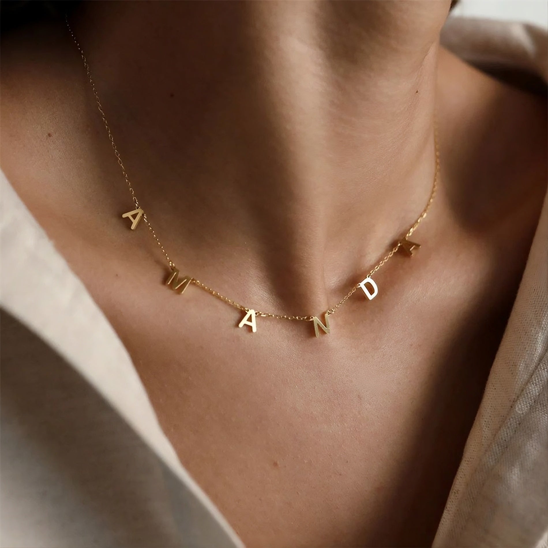 The Freeform Multi-Letter Necklace | 18K Gold Plated Fluid Initial Piece