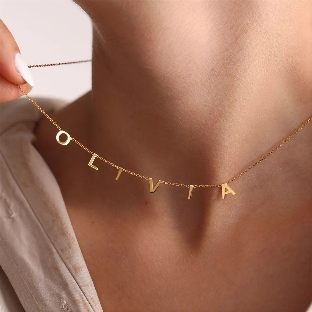 The Freeform Multi-Letter Necklace | 18K Gold Plated Fluid Initial Piece